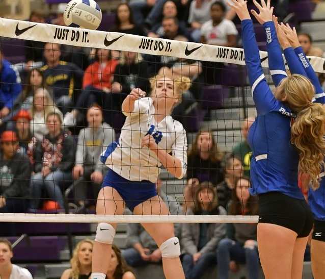 St. Paul's Isabelle Wyss had 18 kills in the final against Powder Valley. (Photo by Andre Panse)