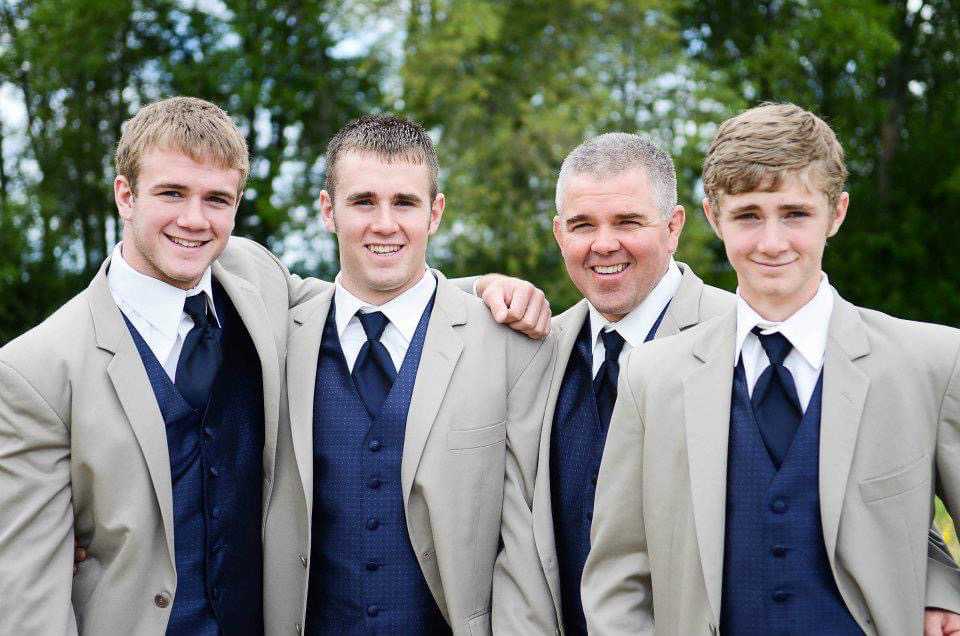 The Cardwells, Zac (left), Caleb, Jeff and Josh, were all well-suited to wrestle at Lowell