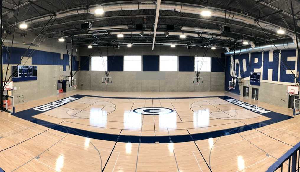 Gresham's new gym was built in the same spot as the old one, but oriented north-south. (Photo courtesy Gresham HS)