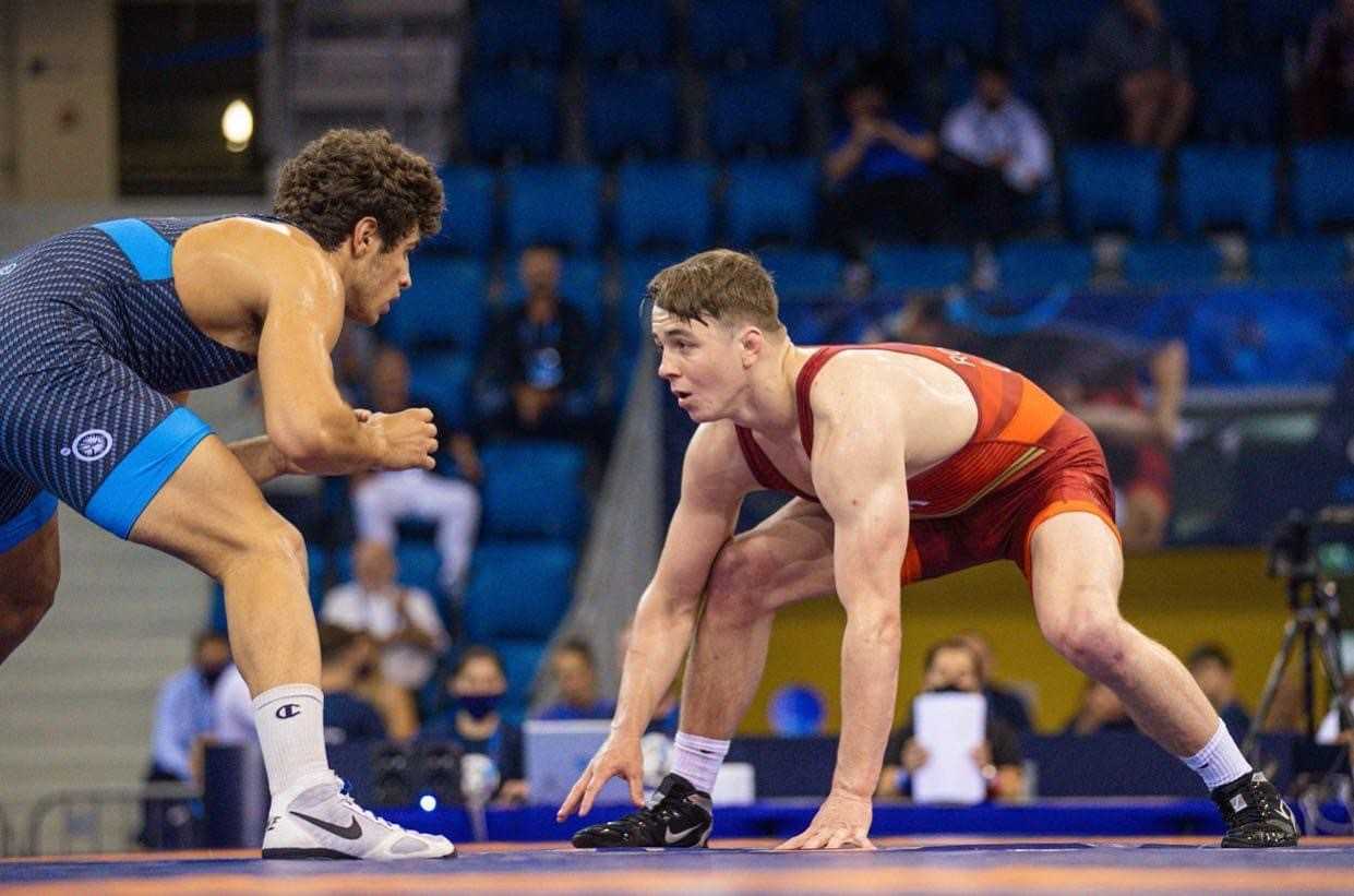 James Rowley (right) has won bronze and silver medals in his two trips to Budapest for the World Championships. (USA Wrestling)