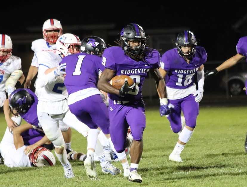 Ridgeview junior Eric Pendergrass has rushed for 986 yards in six games. (Photo by LeAnne Asplund)