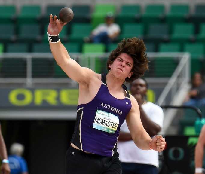 Astoria's Colton McMaster competed in The Outdoor Nationals at Hayward Field last July. (Becky Holbrook/DyeStat)