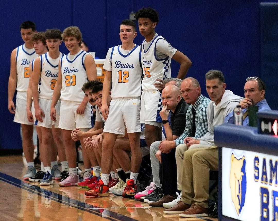 Brayden Barron (first player on right) is much improved, says Barlow coach Tom Johnson (third from right). (Photo by Jon Olson)