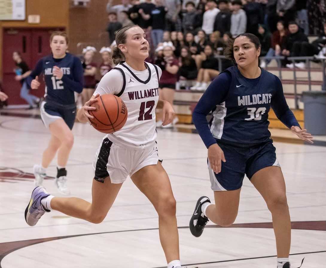 Junior guard Brynn Smith (12) is averaging a team-high 18.7 points per game for Willamette. (Photo by Joseph Bongcayao)