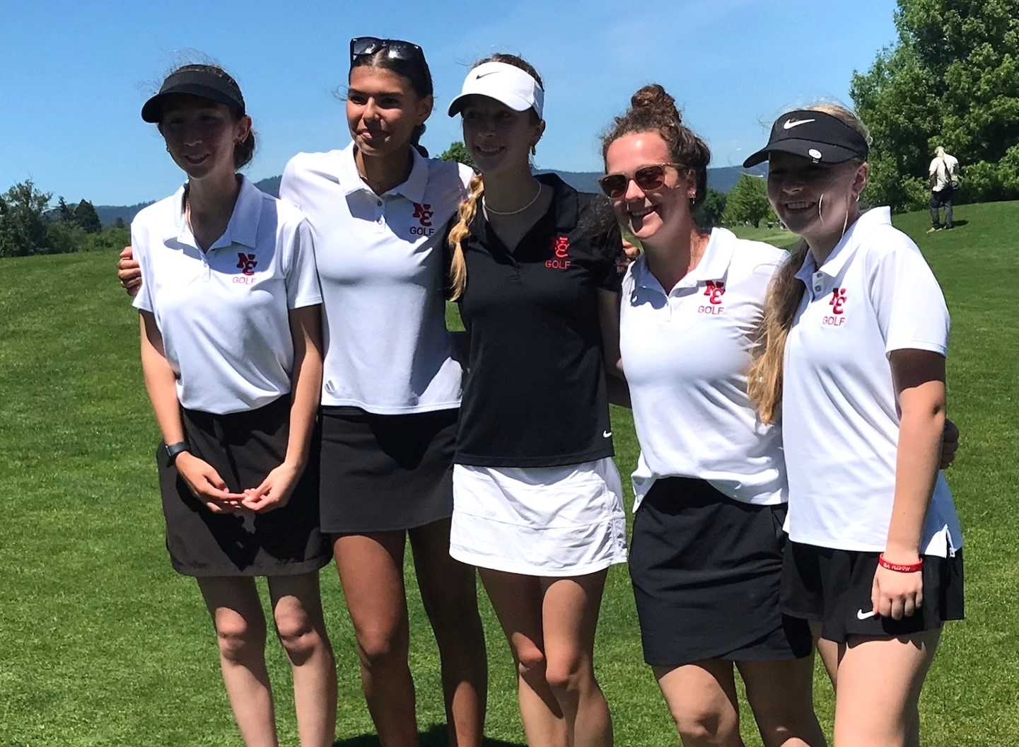 Medalist Francesca Tomp (left) led North Eugene to third place in the 5A girls golf tournament Tuesday at Trysting Tree.