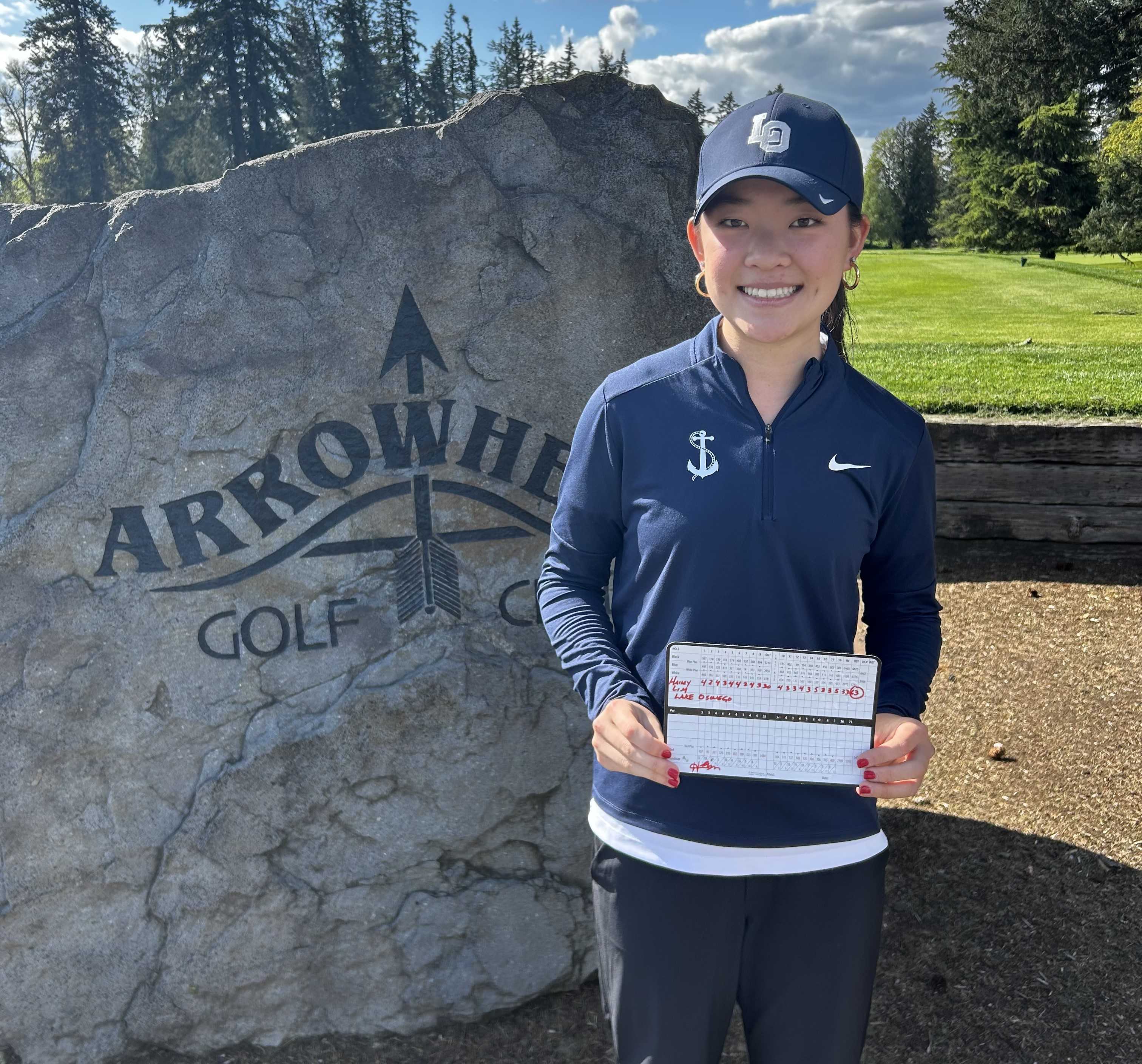 Lake Oswego junior Hailey Lim recorded nine birdies in Monday's Three Rivers League tournament. (Photo courtesy Lake Oswego HS)