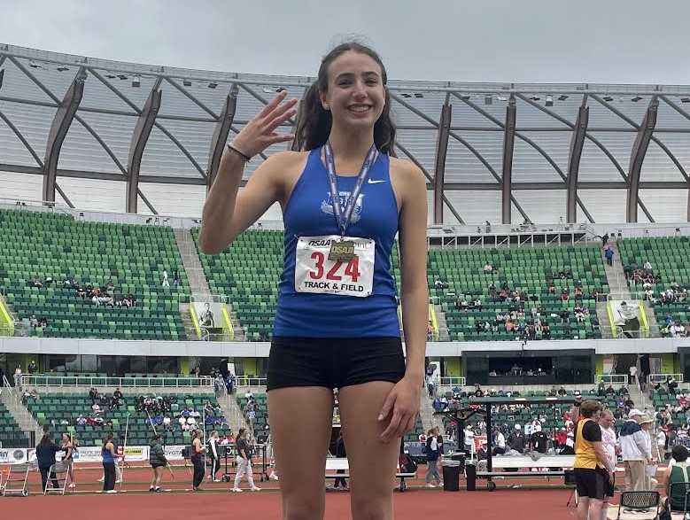 Catlin Gabel's Caroline Mauro, who captured her fourth high jump title Thursday, will compete in college at Princeton.