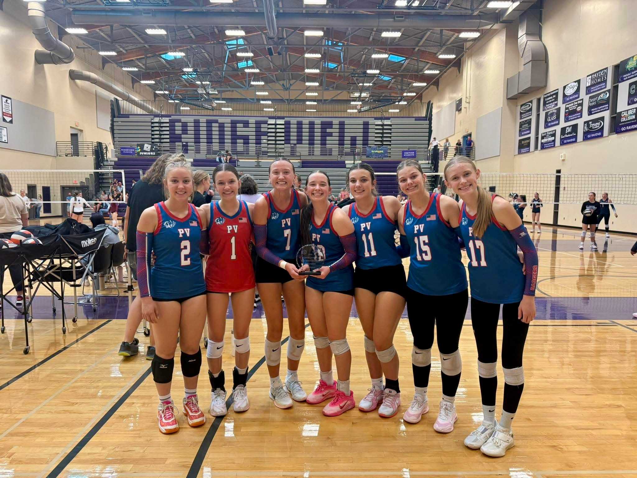 The Powder Valley girls volleyball team competed at the Ridgeview High School tournament. (Courtesy photo: Karly Dunten)