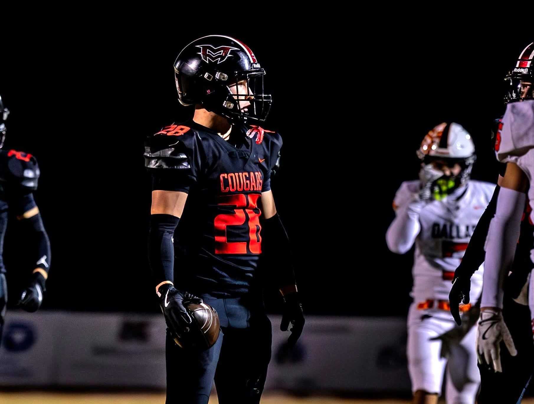 Junior outside linebacker Carson Bottemiller leads Mountain View in solo tackles with 50. (Photo by Eric Brand)
