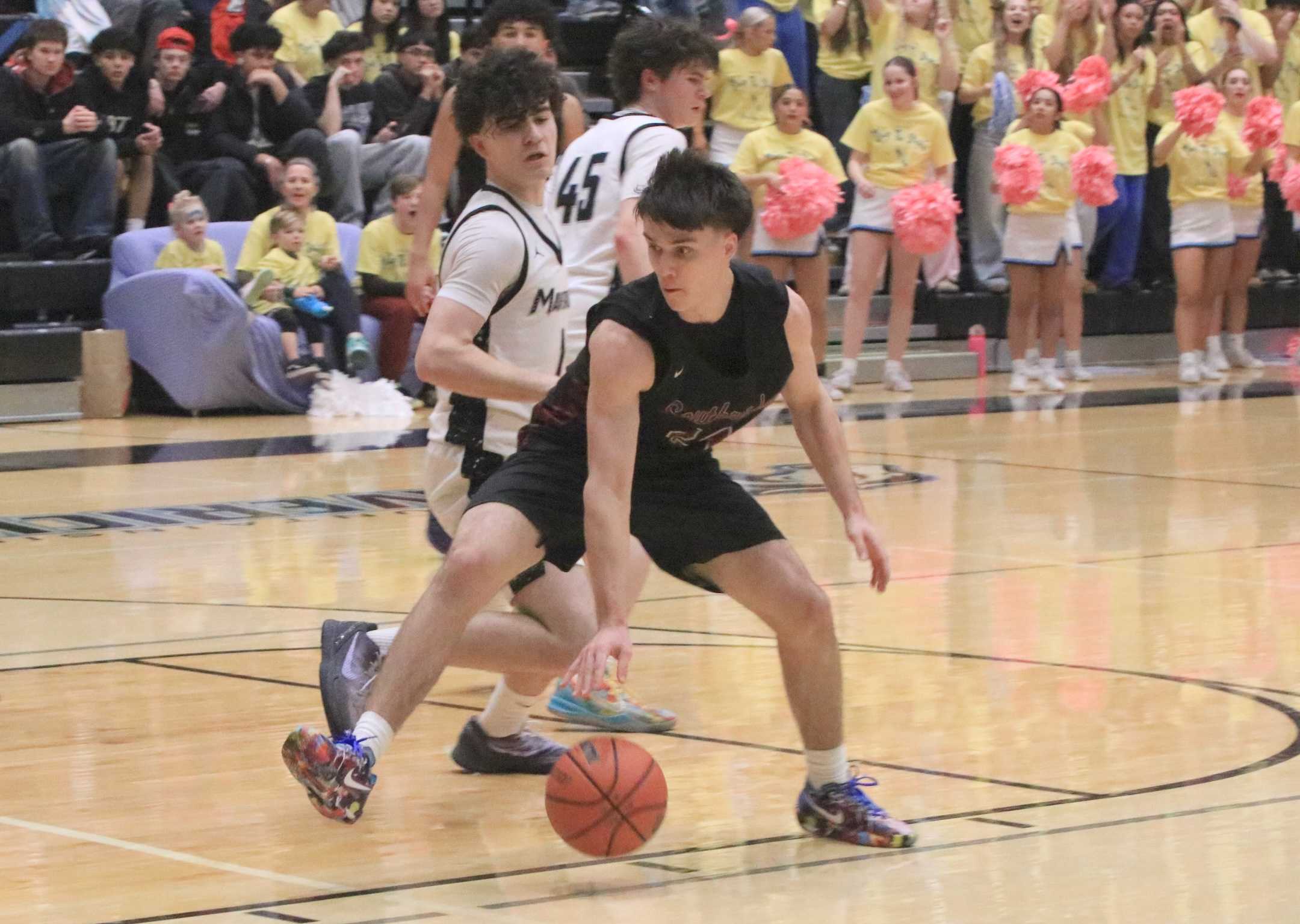 Southridge's Drew Groenig scored 24 points on 8-for14 shooting with five 3-pointers in Friday's 59-52 win at Mountainside.