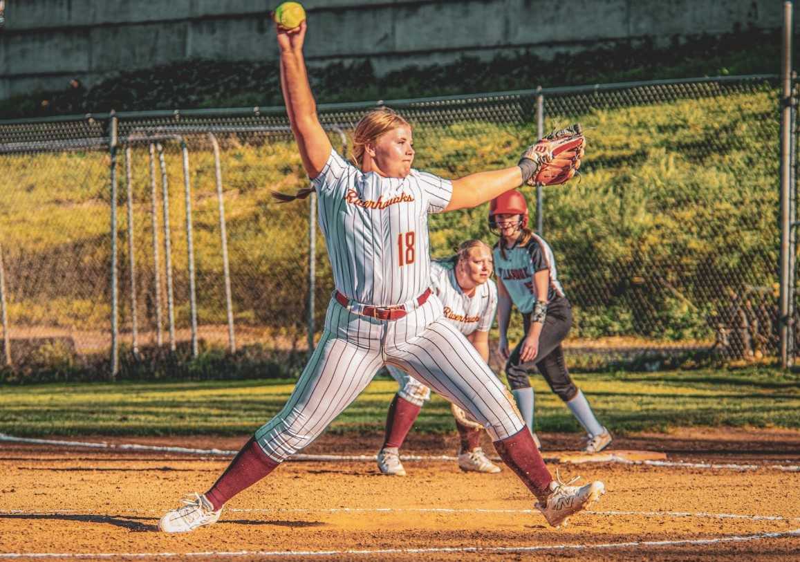 Junior first baseman/pitcher Ainslee Eisland is hitting .654 with four home runs and 23 RBIs. (Photo by Luis Alvarado)