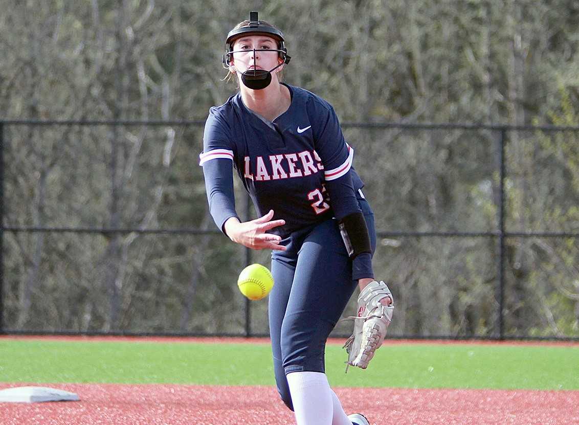 Lake Oswego senior Ava Beach  has struck out 51 and allowed eight hits in 23 innings this season. (Photo by Miles Vance)