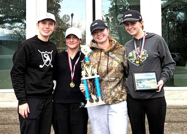 Salem Academy's lineup at Banks Invitational, from left: Chloe Johnston, Sloane James, Alexandrea Willcoxen, Ellie Gladow.