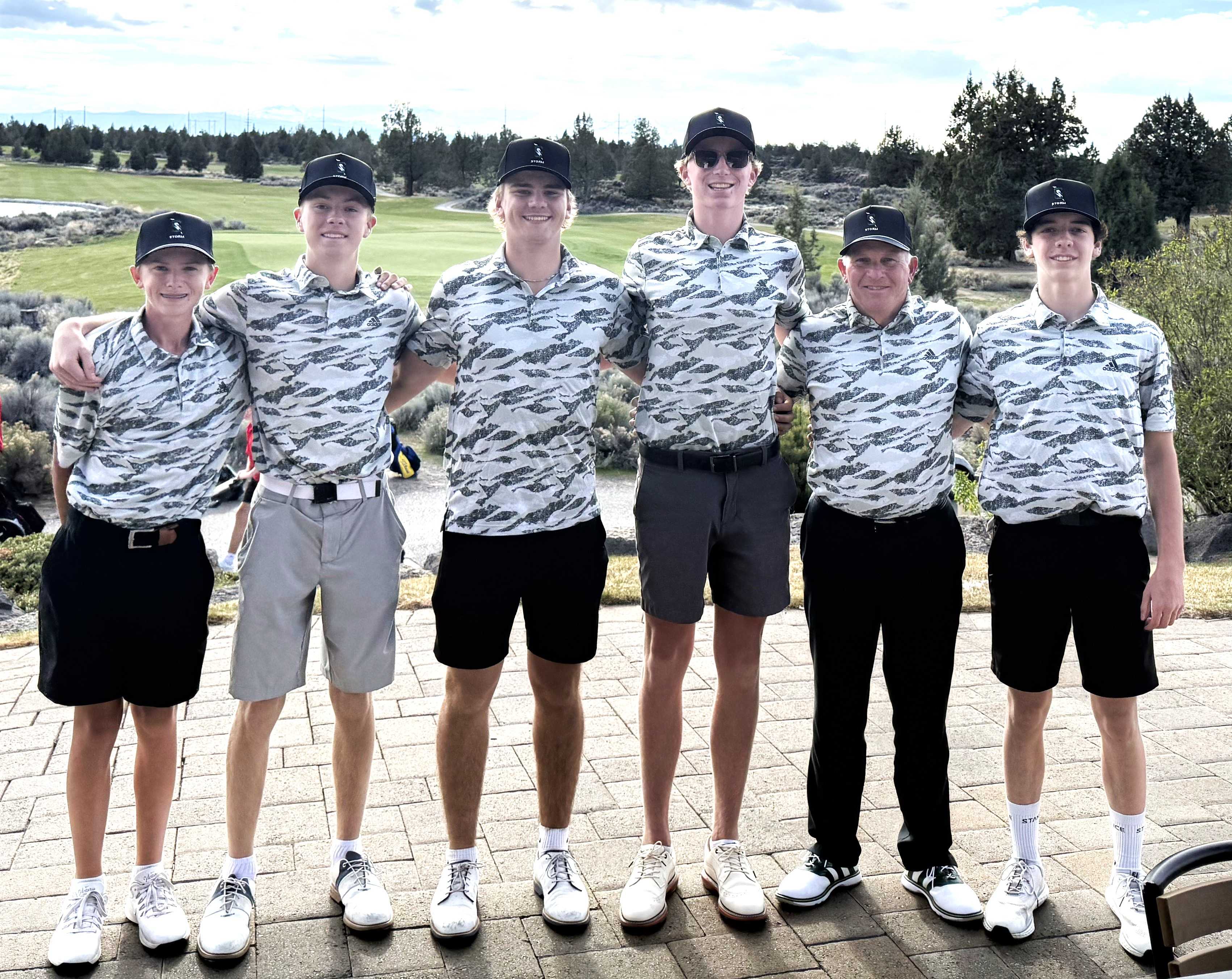Summit boys golf, from left; Myles Langford, Grant Schroeder, Bryden Ditty, Bryce Grieb, coach Andy Heinly, Wes Smelser.