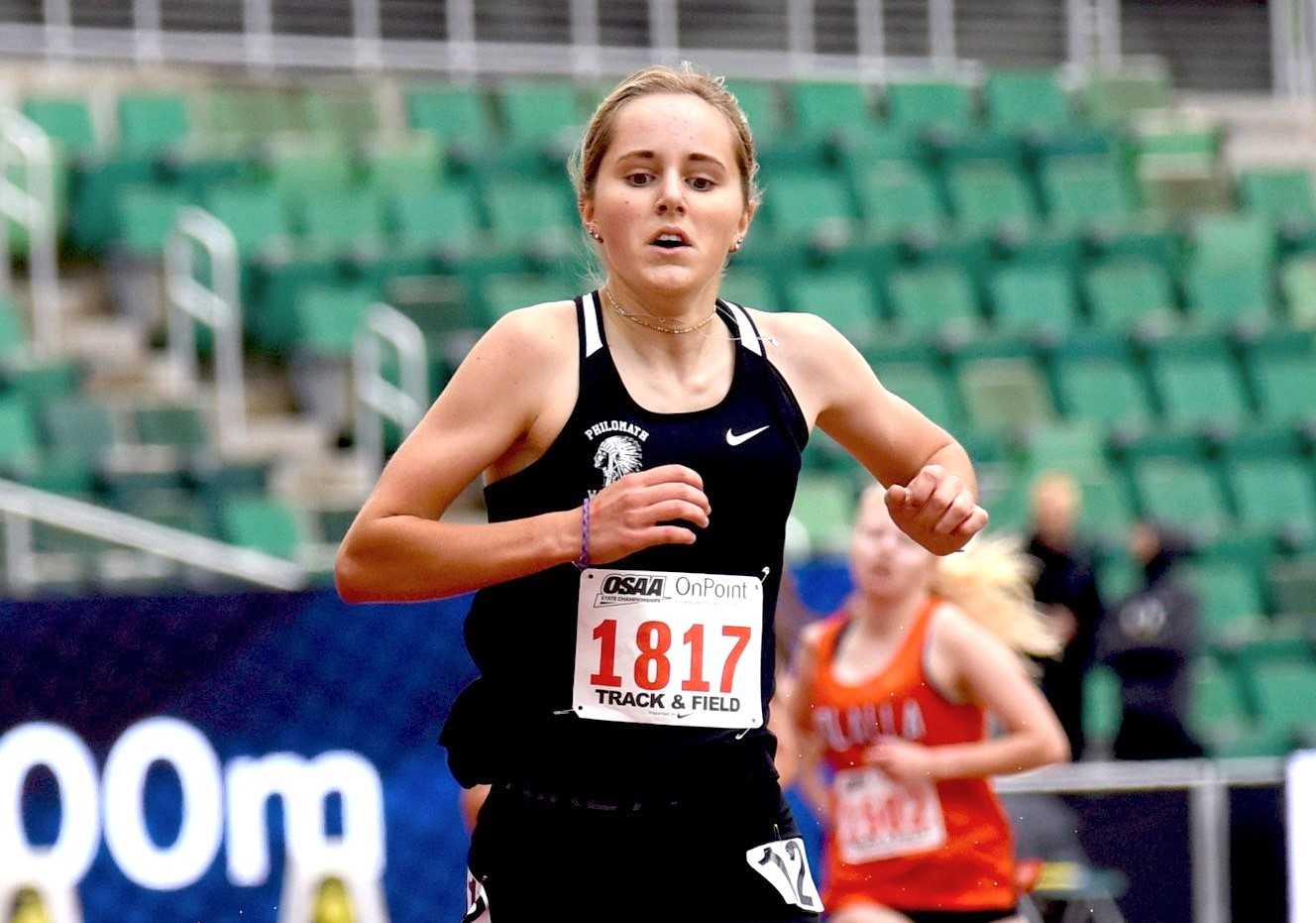 Philomath's Cassidy Smart won the 1,500 and 3,000 meters in the 4A track championships in May. (Andy Cripe/Philomath News)