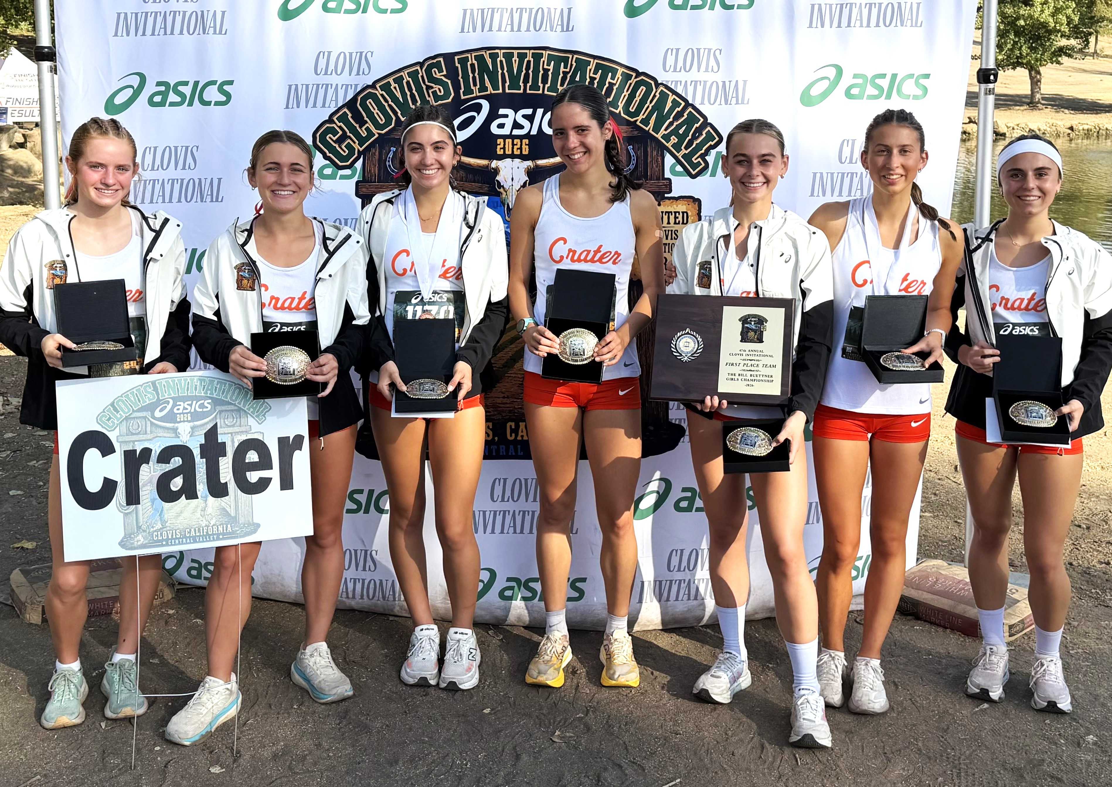 Crater's girls set a combined team time record for the course at the Clovis Invitational in California on Oct. 10. (Crater HS)
