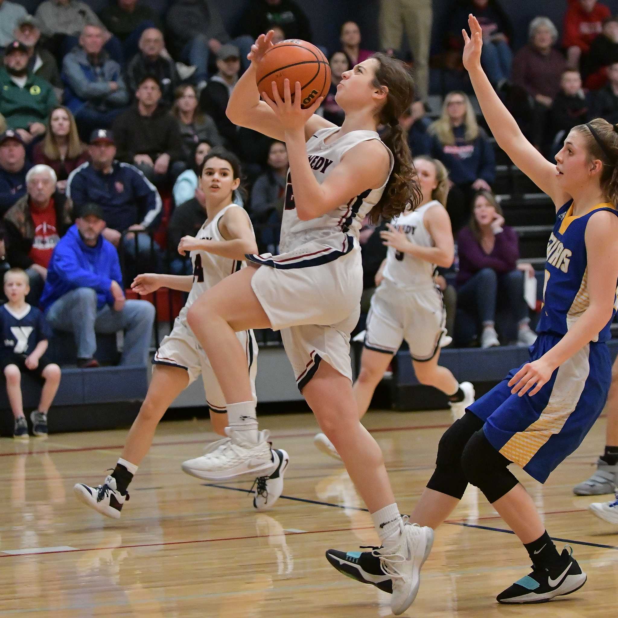 Kennedy's Ellie Cantu scored 13 points in Saturday's win over Gervais. (Photo by Andre Panse)