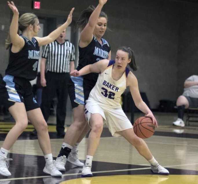 Baker's Rose Gwillim (32) had 11 points, seven rebounds and three assists Saturday. (Photo by Peter Christopher)