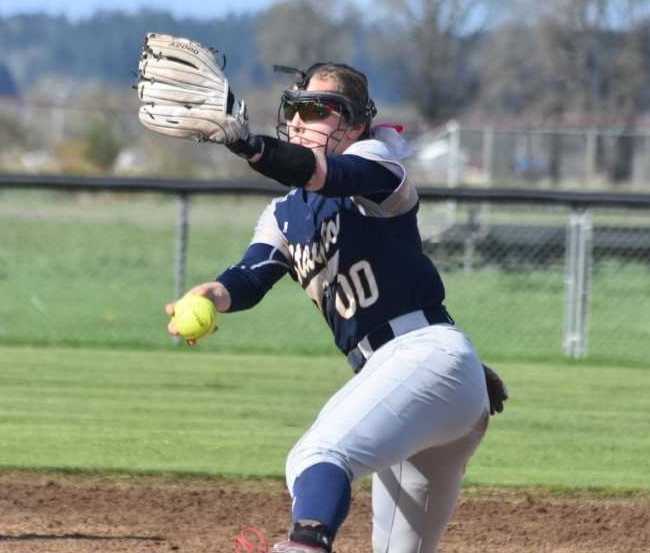 Stayton's Mackenzie Maurer tossed a three-hitter with eight strikeouts to beat Cascade. (Photo by Jeremy McDonald)
